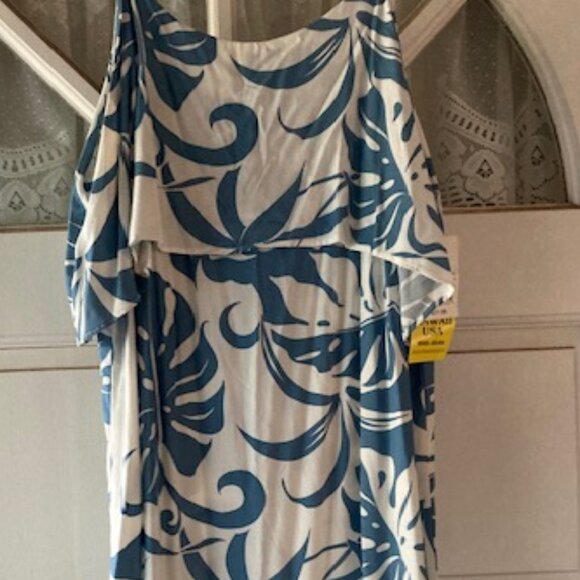 KALAHEO ALOHA HAWAIIAN DRESS LOVELY MONSTERA JASMINE FLOWER MADE IN HAWAII NEW L - Picture 2 of 16